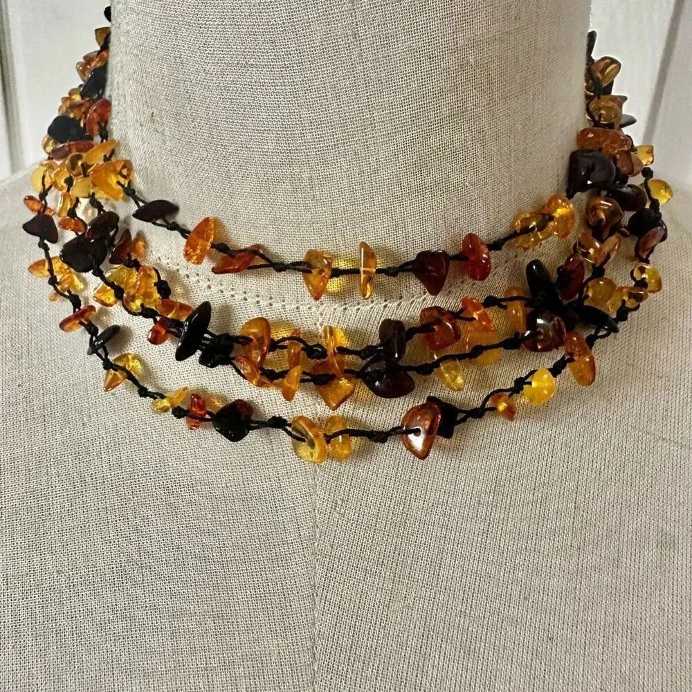 Baltic Amber Extra-Long Hand-Knotted Necklace